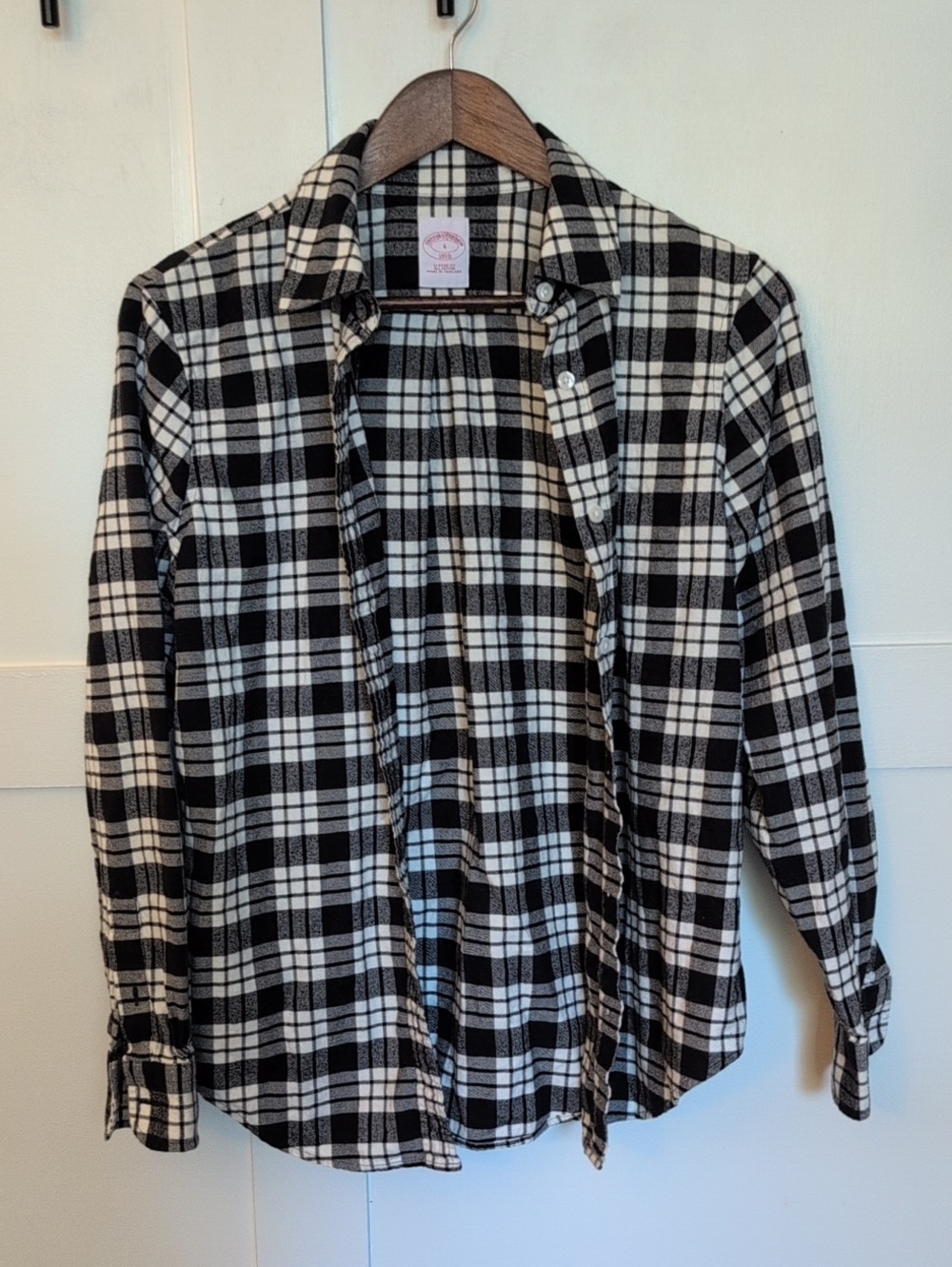 Brooks Brothers Navy and White Plaid Button-Down Shirt